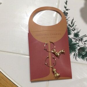 Anthropologie Gold Cocktail Charms